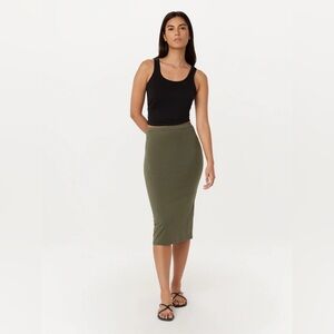 Frank & Oak Jersey Skirt in Green (Size S)